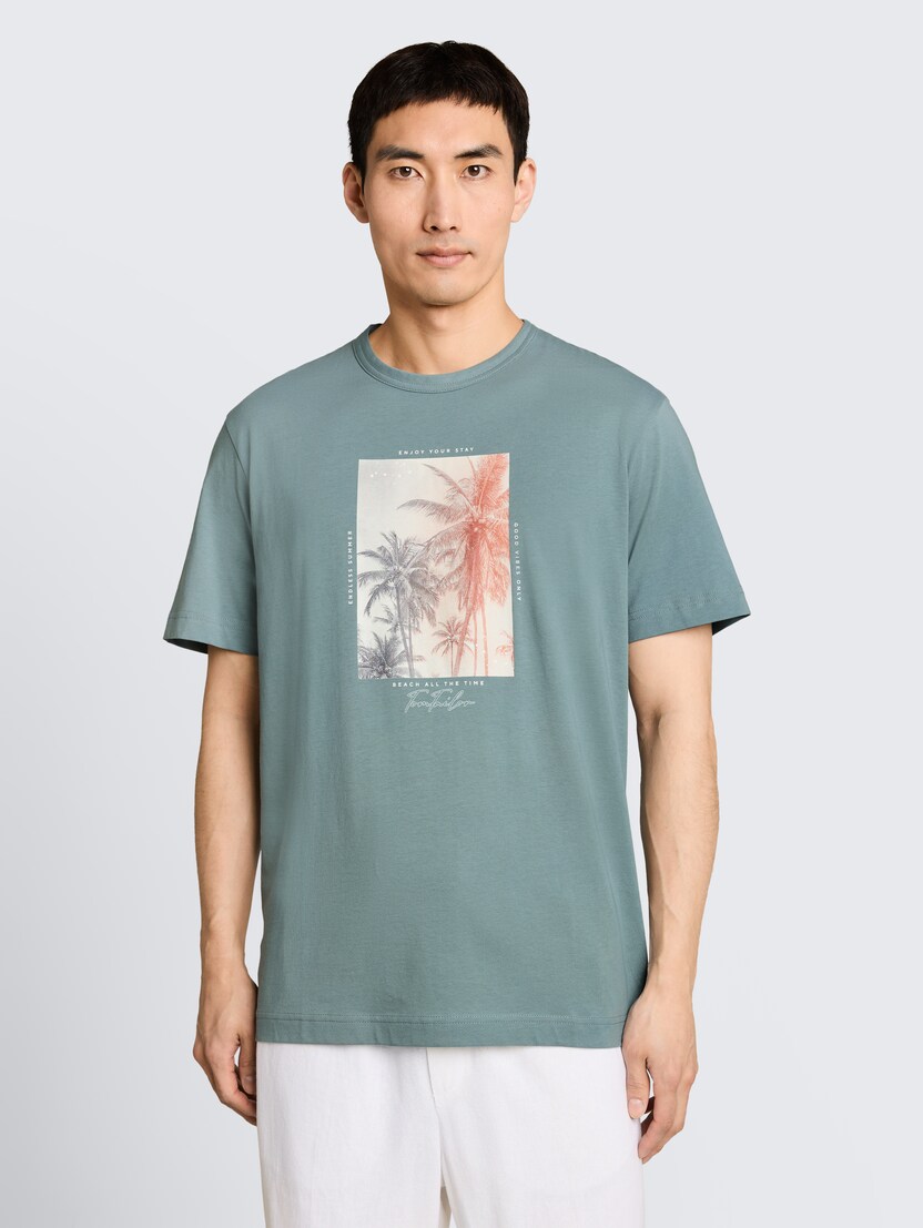 Tricou cu imprimeu - Verde-1053121-27475-16