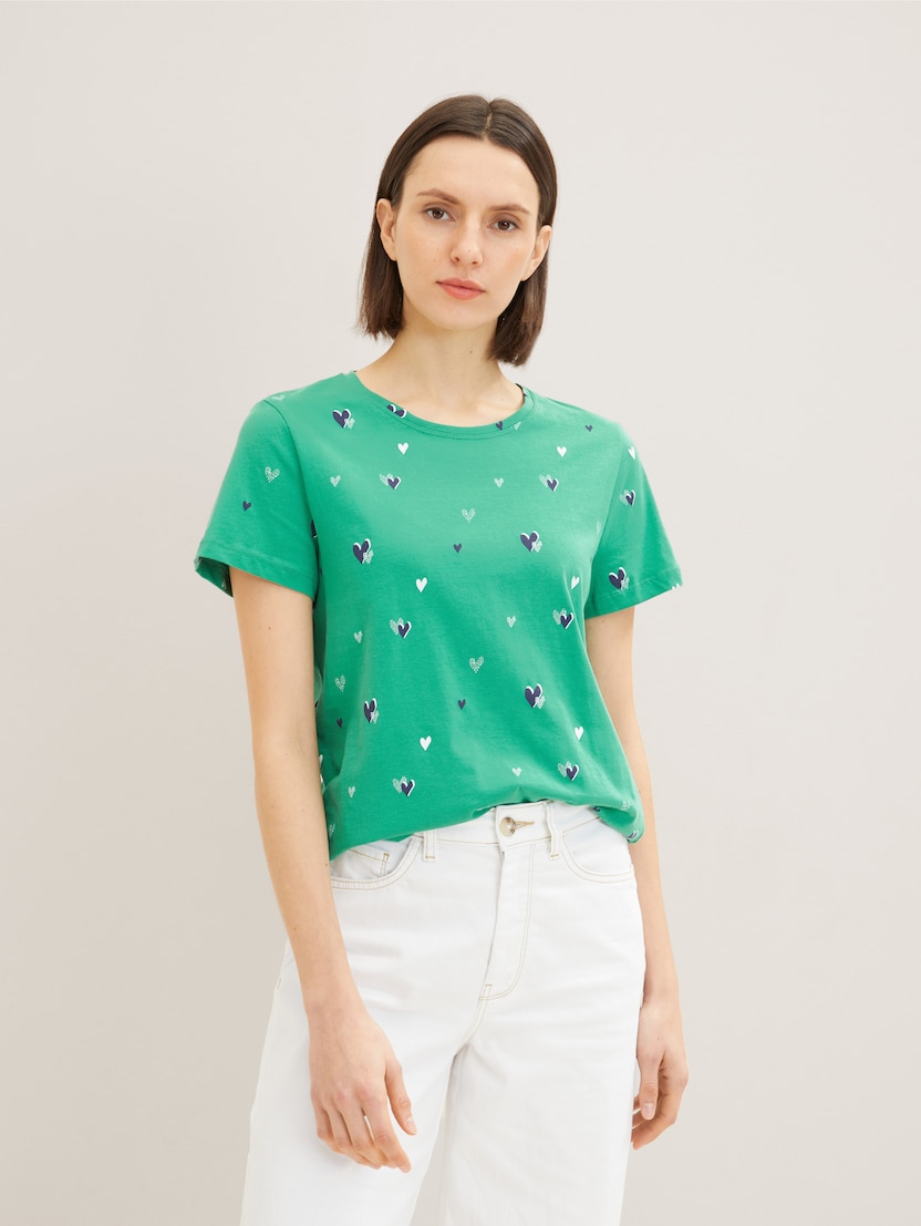 Majica s širokim vratnim izrezom - Zelena