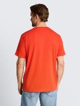 Tricou cu aspect prespălat - Roşu_3874528