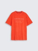 Tricou cu aspect prespălat - Roşu_3874528