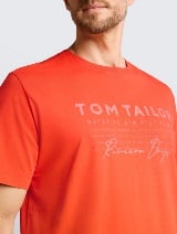 Tricou cu aspect prespălat - Roşu_3874528