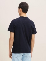 Majica ispranog izgleda s okruglim printom na prednjoj strani - Plava_2033171