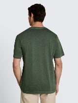 Tricou cu aspect prespălat - Verde_6577500
