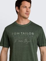Tricou cu aspect prespălat - Verde_6577500
