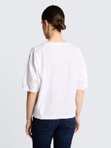 Tricou cu mâneci bufante - Alb_5982501