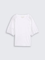 Tricou cu mâneci bufante - Alb_5982501