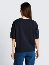 Tricou cu mâneci bufante - Albastru_7564480