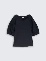 Tricou cu mâneci bufante - Albastru_7564480