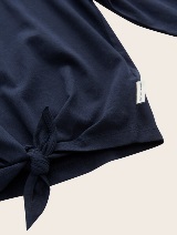 Majica dugih rukava s detaljima čvora - Plava_5511240