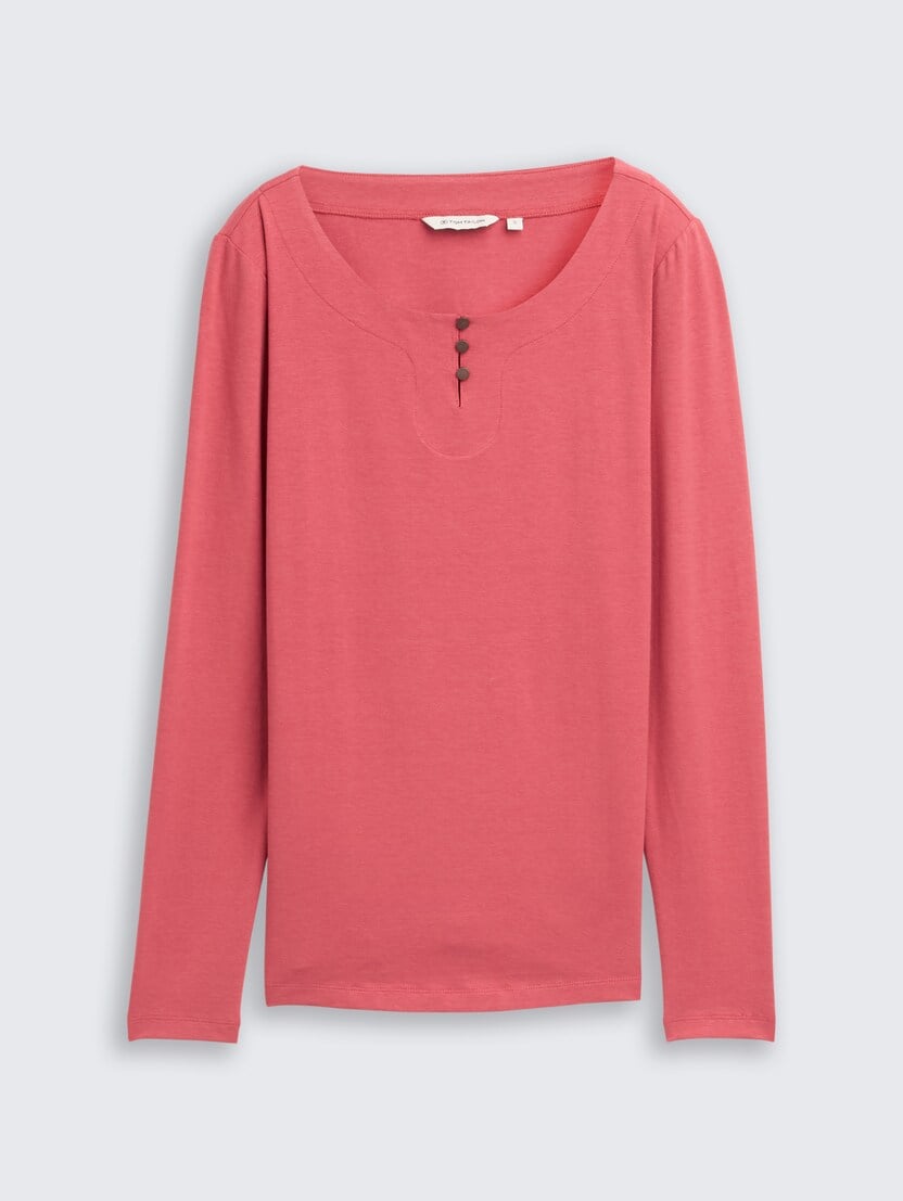 Majica sa  detaljem u vidu dugmića - Crvena_2717403