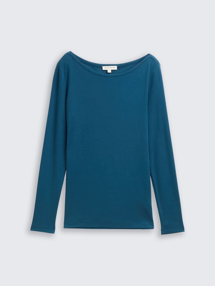 Majica sa čamac izrezom - Plava_6716856