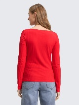 Majica sa čamac izrezom - Crvena_4278990