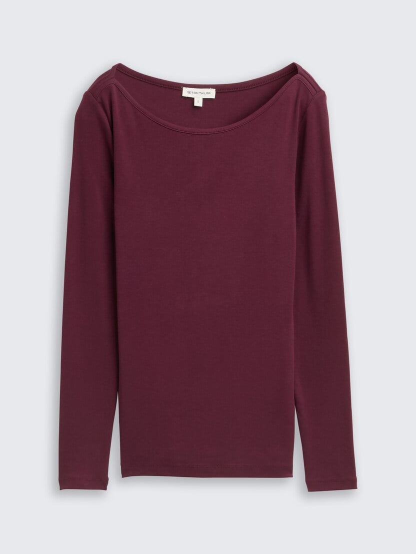 Majica sa čamac izrezom - Crvena_4297264