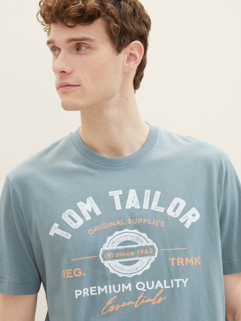 Tricou cu logo imprimat - Verde_3228790