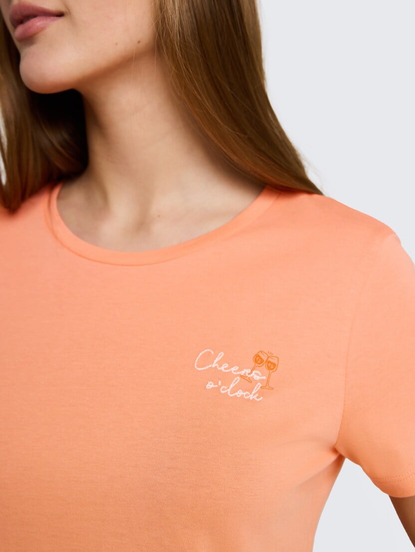 Tricou cu logo  mic - Portocaliu_1150090