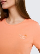 Tricou cu logo  mic - Portocaliu_1150090