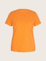 Majica z majhnimi vezenimi deli po celotnem oblačilu - Oranžna_3716496