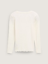 Majica rebraste strukture - Bela_9952416