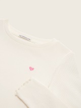 Majica rebraste strukture - Bela_9952416