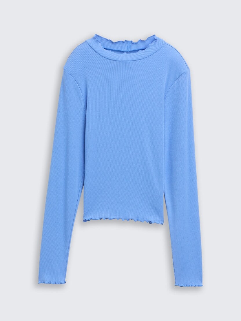 Majica rebraste strukture - Plava