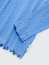 Majica rebraste strukture - Plava_1713241