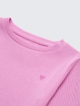 Majica rebraste strukture - Roze_5885595