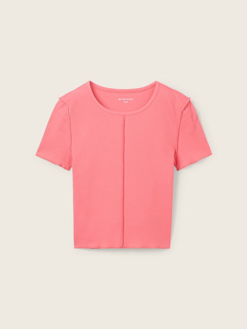 Majica rebraste strukture - Ružičasta