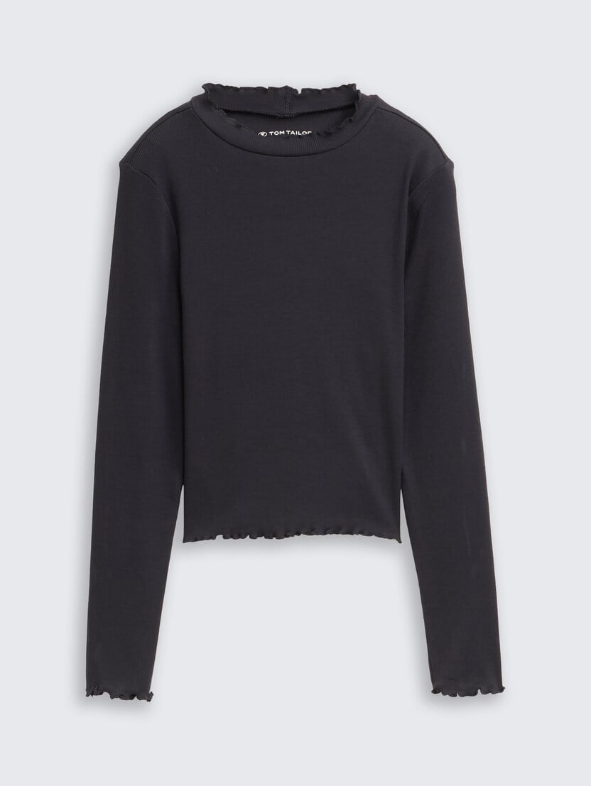 Majica rebraste strukture - Siva-1049414-29476-15