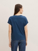 Majica z vezenjem z motivom školjke - Modra_2359677