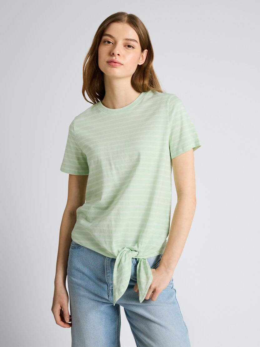 Tricou cu nod decorativ - Model/Mai multe culori_637684