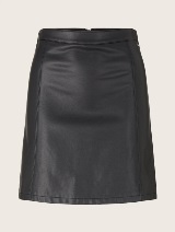 Kratka suknja od umjetne kože - Crna_7612979