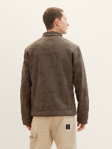 Bajkerska jakna od veštačke kože - Smeđa_5622549