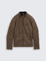 Bajkerska jakna od veštačke kože - Smeđa_9033994