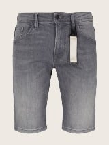 Običajne kratke hlače iz džinsa z elastičnim materialom - Siva_4570569