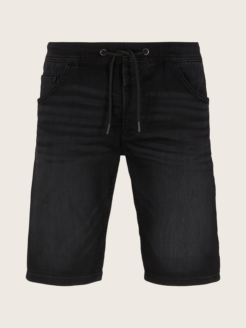 Klasične kratke traper hlače s vezicom - Crna_99724