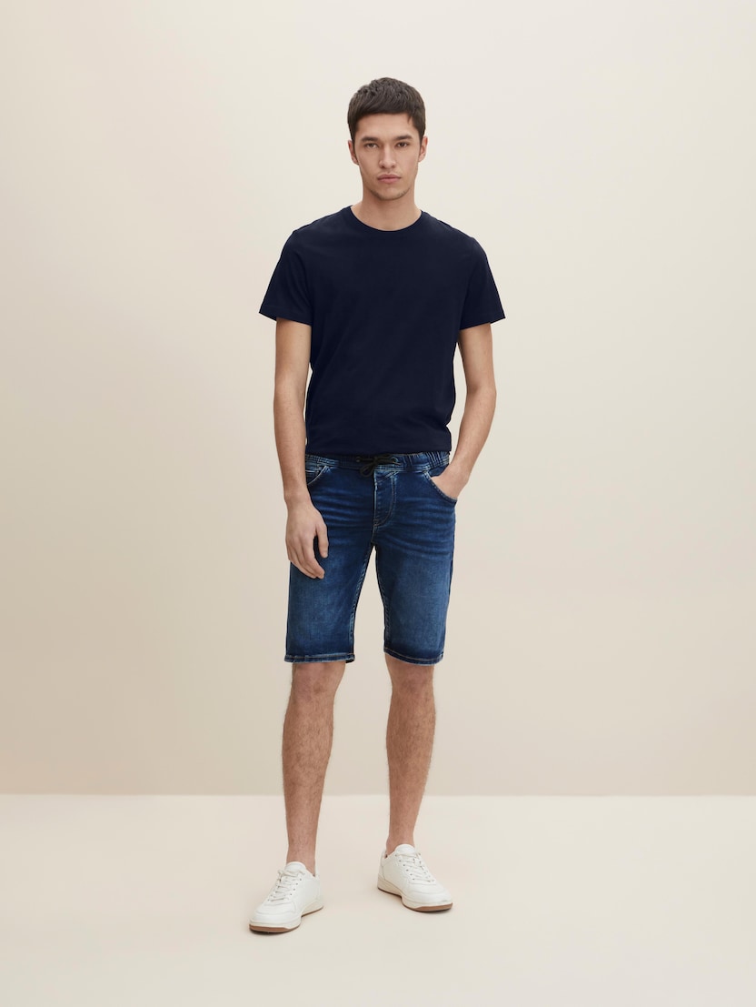 Običajne kratke hlače iz džinsa z vrvico - Modra-1029756-10127