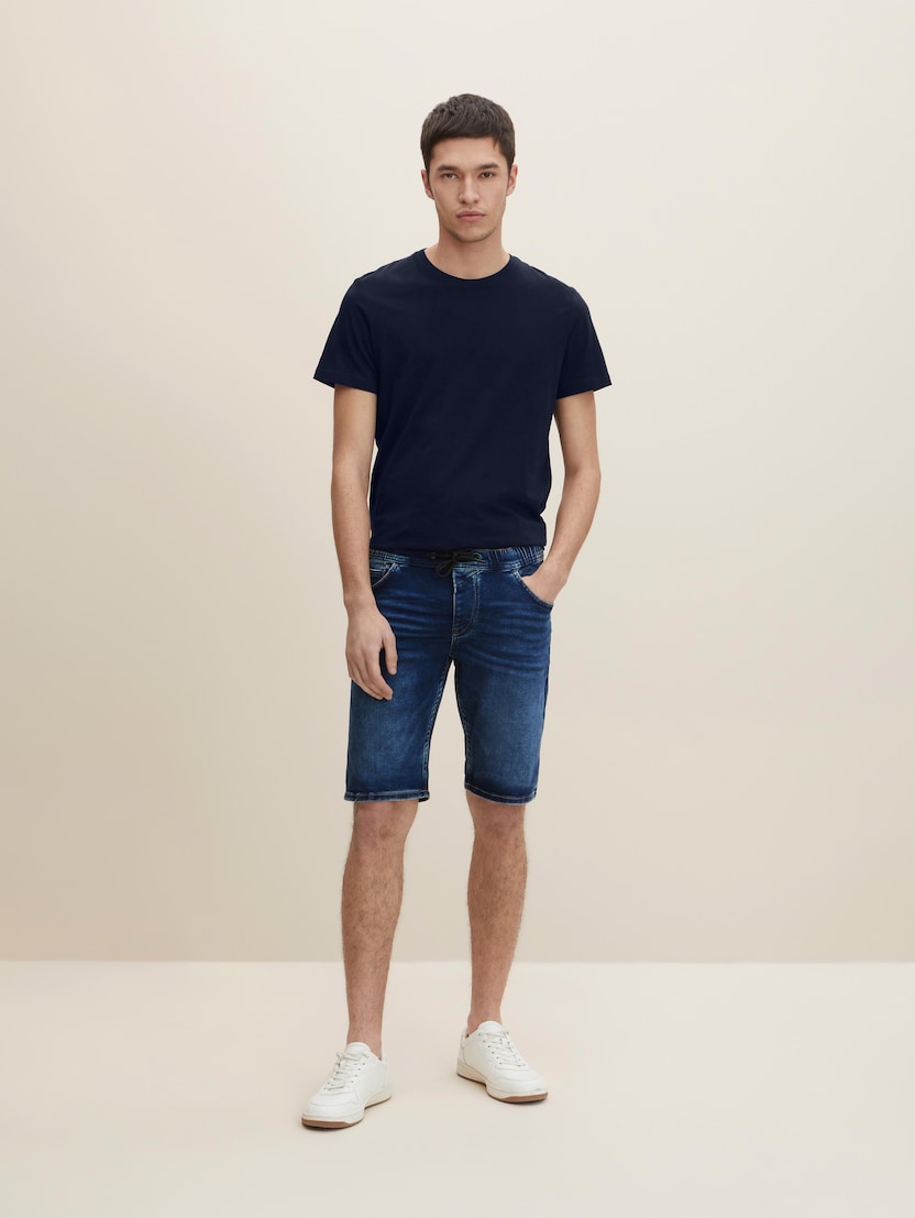  Klasične kratke traper hlače s vezicom - Plava-1029756-10127-14