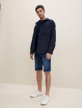 Klasične kratke traper hlače s vezicom - Plava_8626201