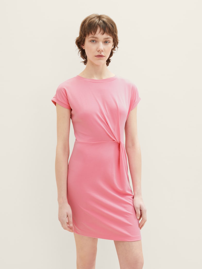 Jersey haljina s twist detaljem - Ružičasta_64762