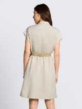 Rochie din amestec de in - Bej_9342221