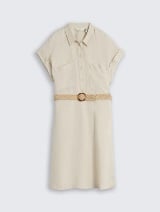 Rochie din amestec de in - Bej_9342221