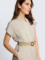 Rochie din amestec de in - Bej_9342221