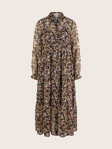 Obleka iz šifona s cvetličnim potiskom - Vzorec/večbarvna_3395216