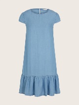 Traper haljina od tencel tkanine s volanima - Plava_3764591