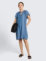 Rochie din tencel - Albastru_4614851