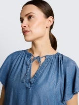 Rochie din tencel - Albastru_4614851