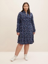 Obleka v slogu srajce z akvarelnim potiskom - Vzorec/večbarvna_5518100
