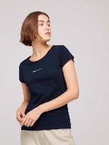 Uska majica kratkih rukava sa minimalnim logom na prednjoj strani - Plava_5846348