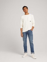 Uske trapper hlače Piers blago ispranog izgleda - Plava_4304658