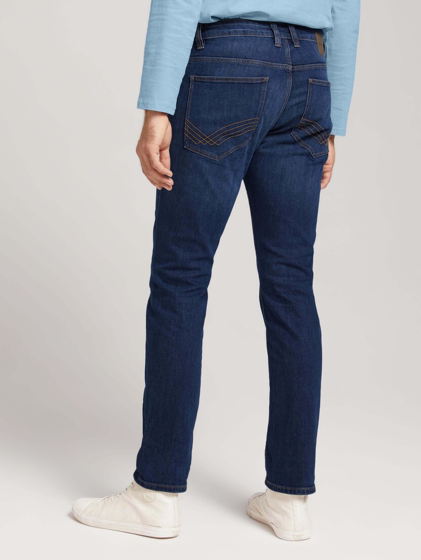 Klasične rastezljive traper hlače Josh uskog kroja od organskog pamuka - Plava_7839195